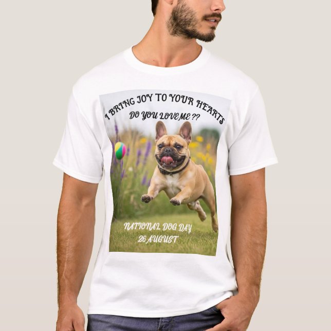  A Burst of Canine Joy: Celebrating National Dog D T-Shirt (Front)