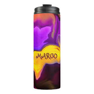 A Burst Of Purple and Yellow Thermal Tumbler