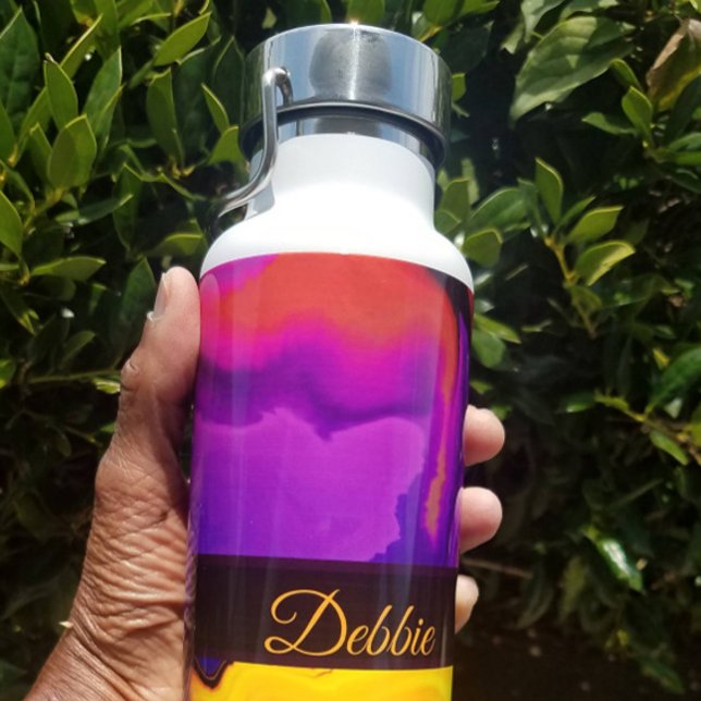 A Burst of Purple and Yellow Water Bottle (Creator Uploaded)