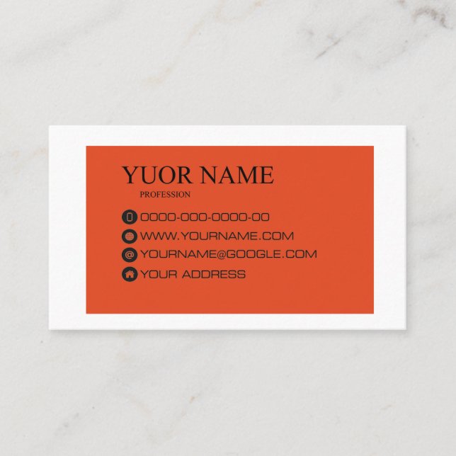 A business card. business card (Front)