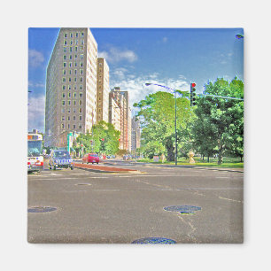 A Busy Chicago Afternoon Magnet