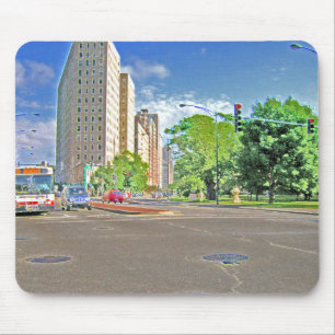 A Busy Chicago Afternoon Mouse Mat