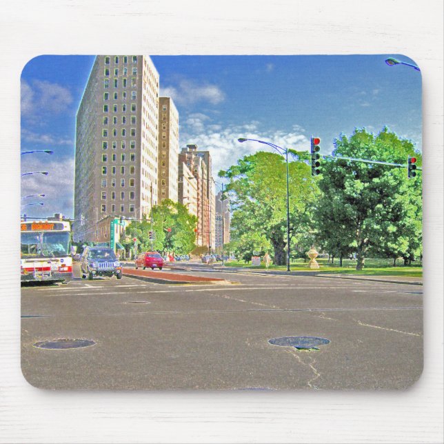A Busy Chicago Afternoon Mouse Mat (Front)