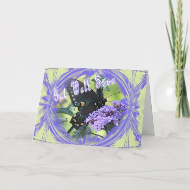 A Butterfly GetWellWish-can change inside words Card (Front)