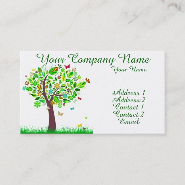 A Butterfly Tree Business Card (Front)