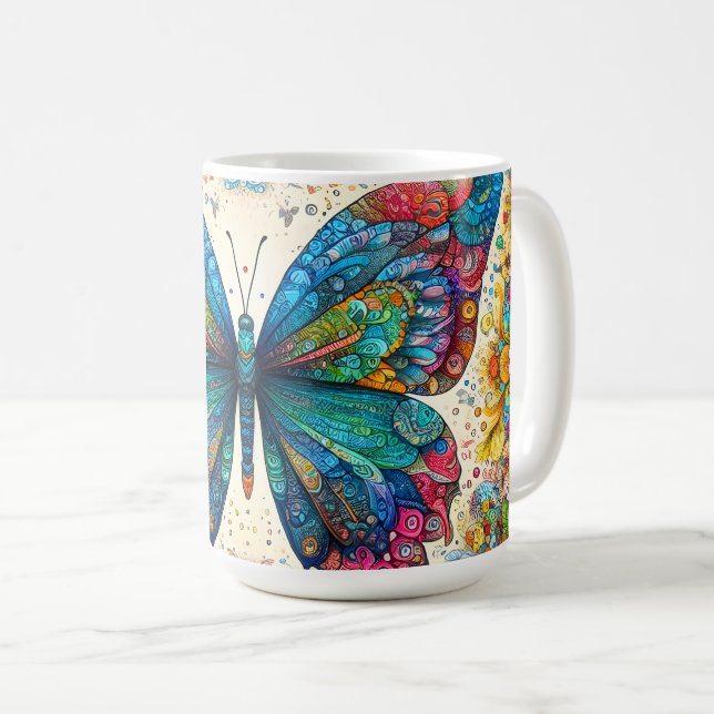 A Butterfly's Rainbow Ballet Coffee Mug (Front Right)