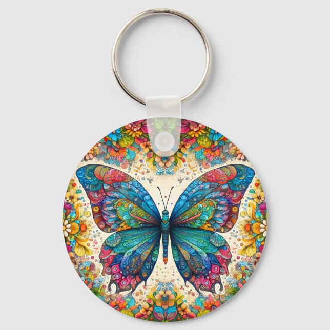 A Butterfly's Rainbow Ballet Key Ring (Front)
