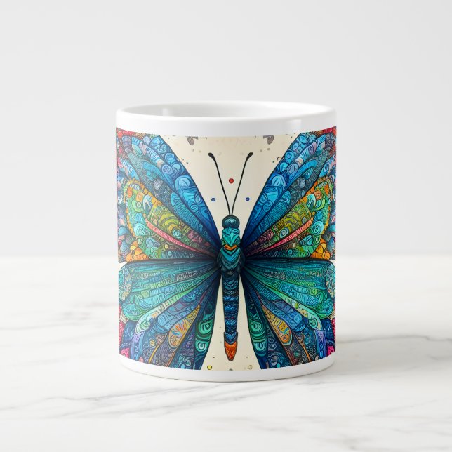 A Butterfly's Rainbow Ballet Large Coffee Mug (Front)