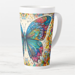 A Butterfly's Rainbow Ballet Latte Mug