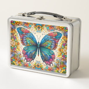 A Butterfly's Rainbow Ballet Metal Lunch Box