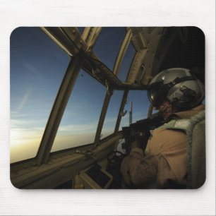 A C-130 Hercules pilot scans the horizon Mouse Mat