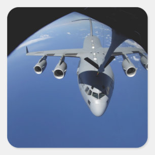 A C-17 Globemaster III receives fuel 2 Square Sticker