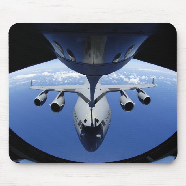A C-17 Globemaster III receives fuel Mouse Mat (Front)