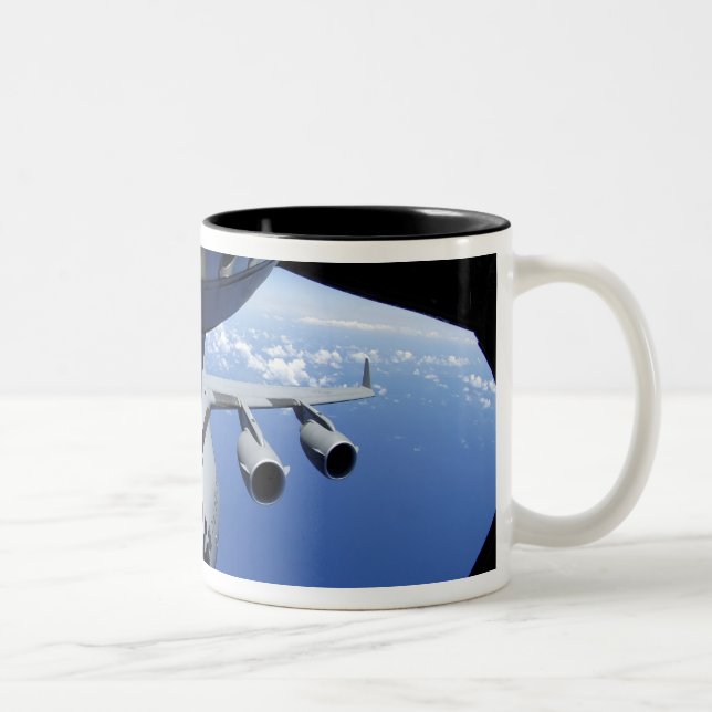 A C-17 Globemaster III receives fuel Two-Tone Coffee Mug (Right)