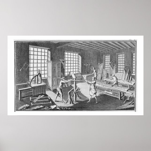 A cabinet maker's workshop, from the 'Encyclopedie Poster (Front)