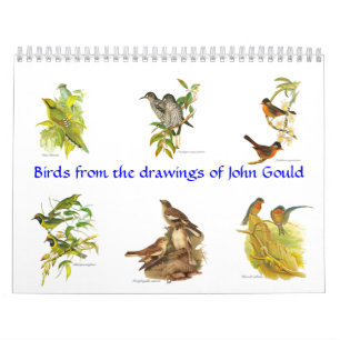 A calendar of bird painitings from John Gould.