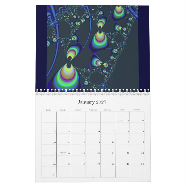 A Calendar of Fractals (Jan 2027)