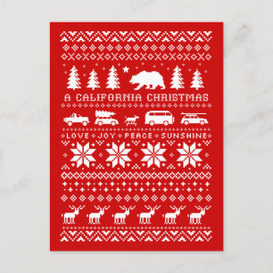 A California Christmas - Love Joy Peace Sunshine Holiday Postcard