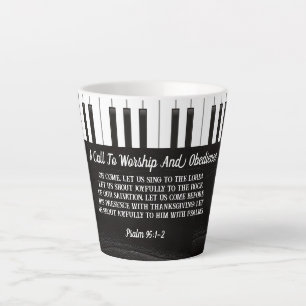 A Call To Worship And Obedience Piano Keys  Latte Mug