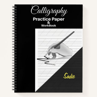 A calligraphy Handwriting and Practice Personalise Notebook