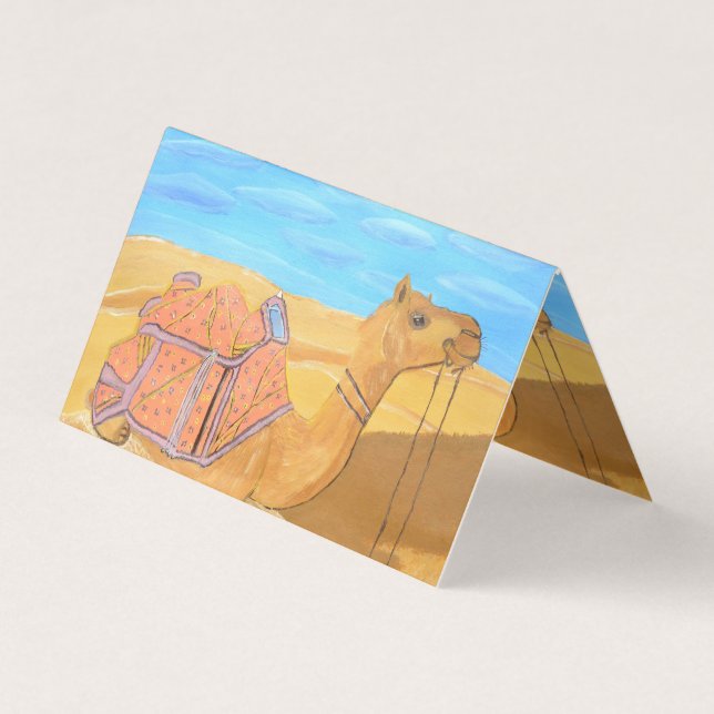 A camel business card folded (Front)