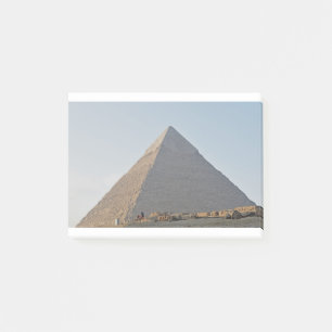 A Camel Rider At The Base Of The Pyramid Khafre. Post-it Notes