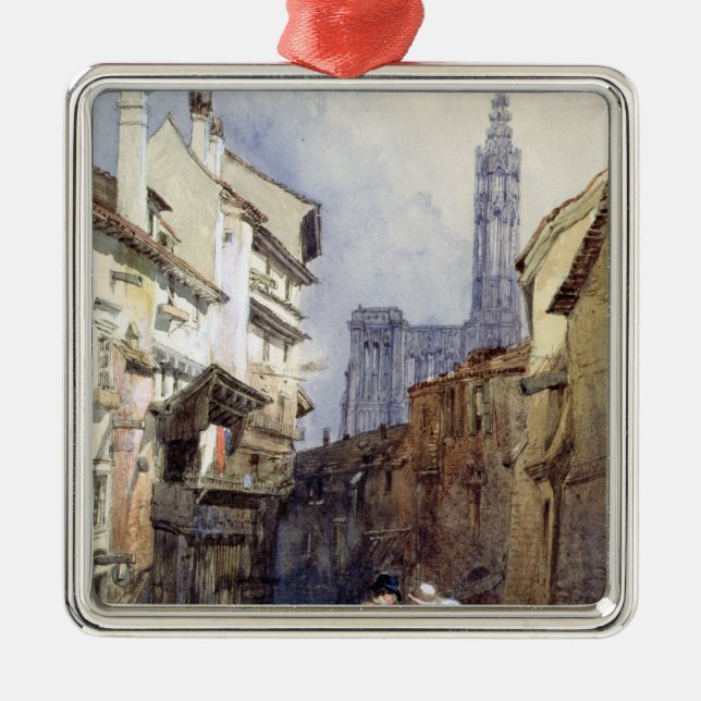 A Canal at Strasbourg Metal Tree Decoration (Front)