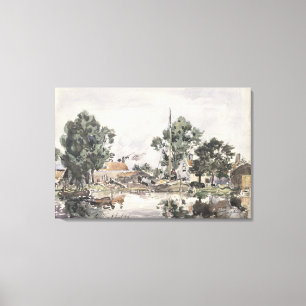 A Canal in The Hague, 1868 Canvas Print
