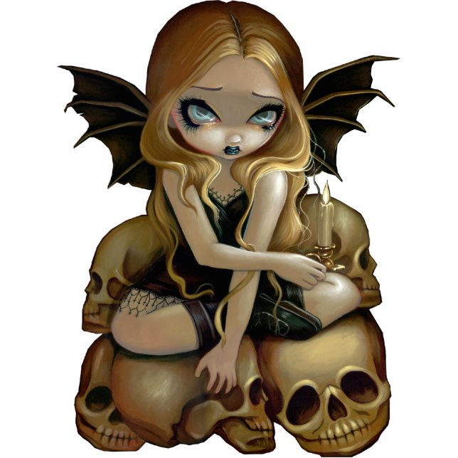A Candle In The Dark skull fairy Photo Sculpture (Front)
