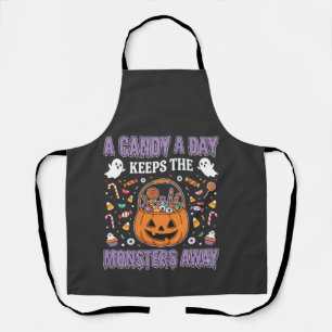 A Candy A Day Halloween T Shirt Design Apron