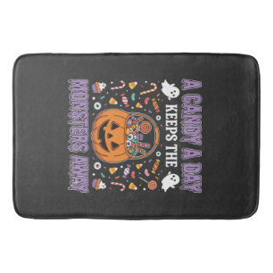 A Candy A Day Halloween T Shirt Design Bath Mat