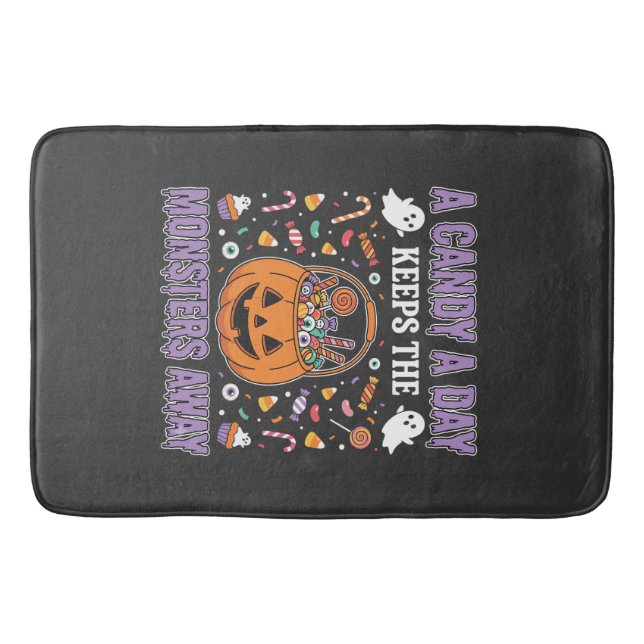 A Candy A Day Halloween T Shirt Design Bath Mat (Front)