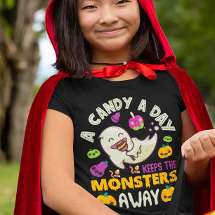 A Candy A Day Keeps The Monsters Away Halloween T- T-Shirt