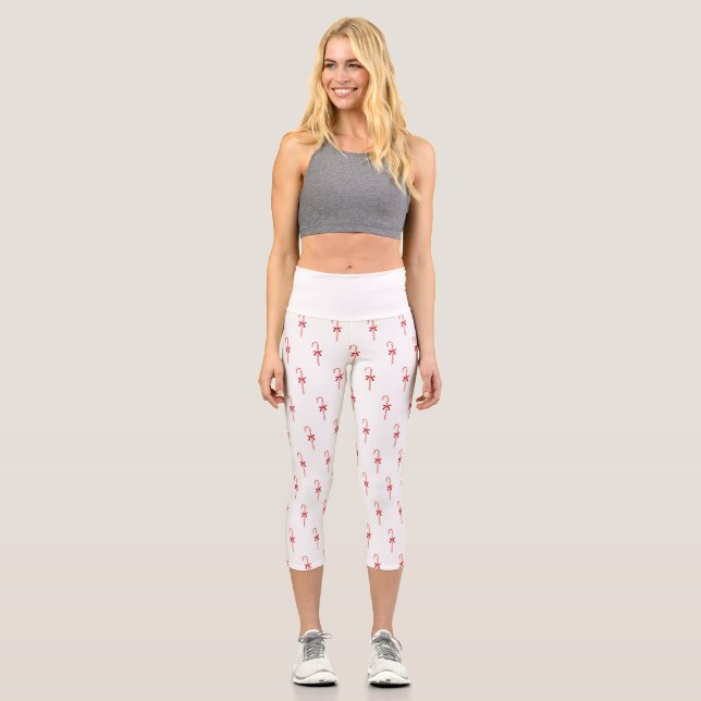 A Candy Cane Capri Leggings (Front)