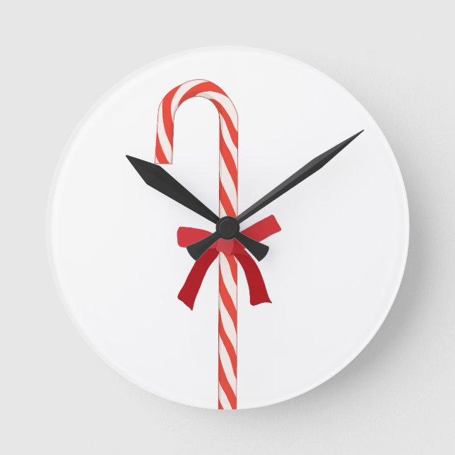 A Candy Cane Round Clock (Front)