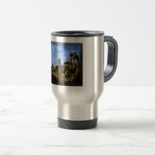 A Capriccio of the Roman Forum by Giovanni Pannini Travel Mug