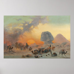 A Caravan in the Desert in a Simoom Poster
