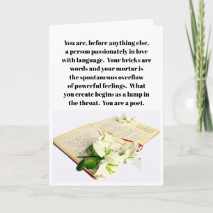 A card for a poet