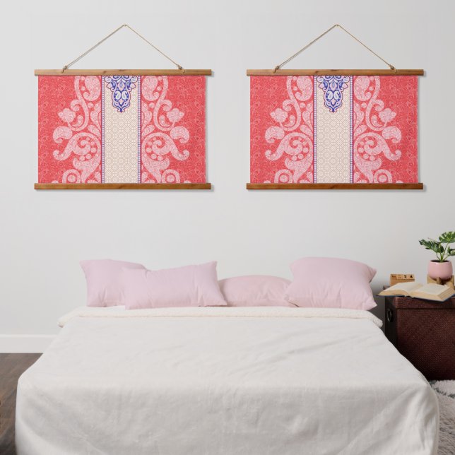 a card with a red heart on it hanging tapestry (Bedroom)
