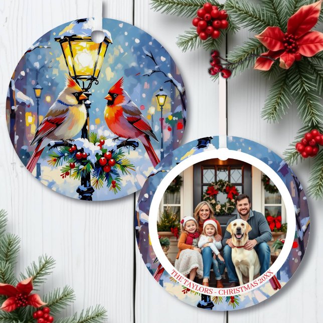 A Cardinal Christmas Photo Template Personalised Metal Tree Decoration (Creator Uploaded)