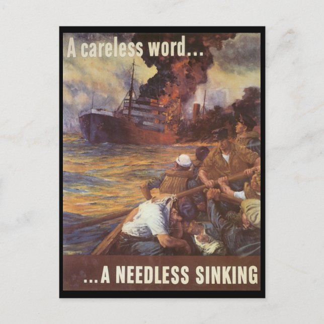 A Careless Word World War 2 Postcard (Front)