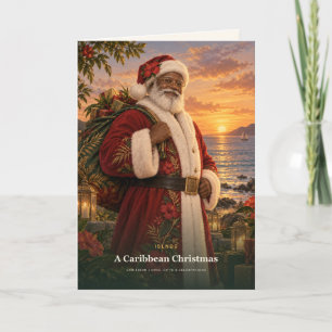 A Caribbean Christmas Card Black Santa Island Su
