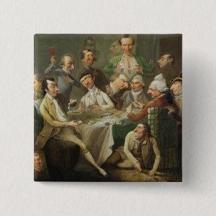 A Caricature Group, c.1776 (oil on canvas) 15 Cm Square Badge
