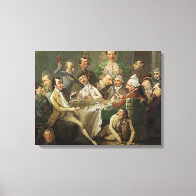 A Caricature Group, c.1776 (oil on canvas) Canvas Print (Front)
