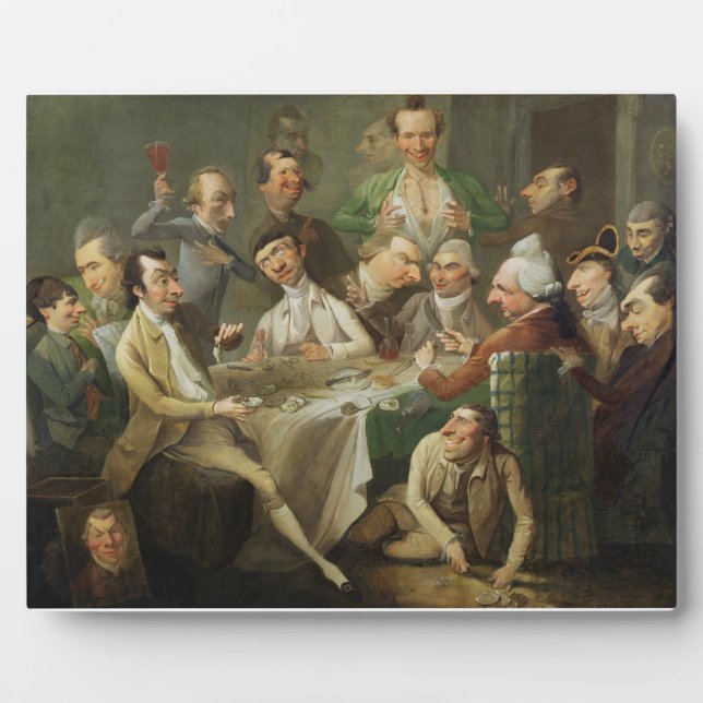 A Caricature Group, c.1776 (oil on canvas) Plaque (Front)