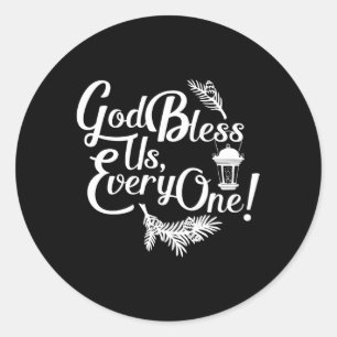 A Carol Charles Dickens God Bless Us Everyone Classic Round Sticker