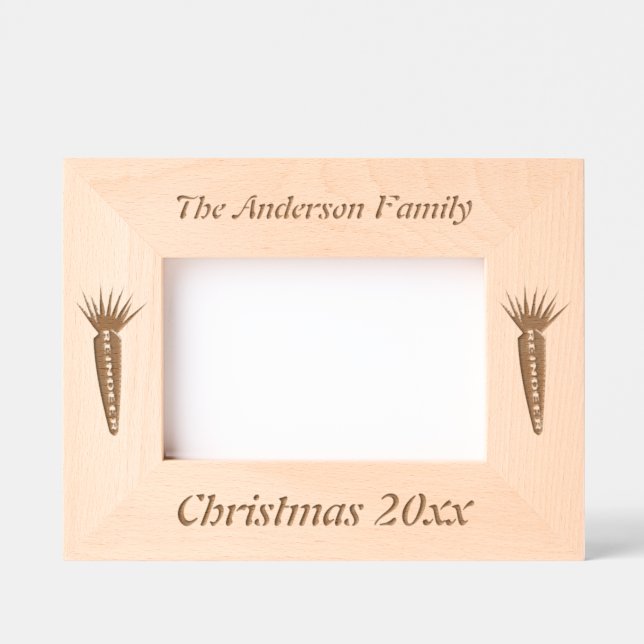 A Carrot for Christmas Reindeer Custom Etched Frames (Front)