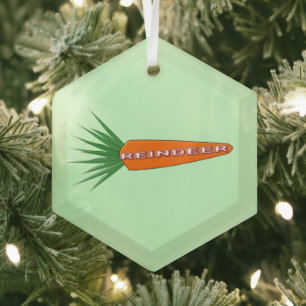 A Carrot for Christmas Reindeer Glass Tree Decoration