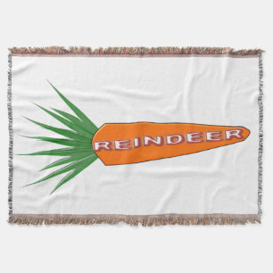 A Carrot for Christmas Reindeer Throw Blanket