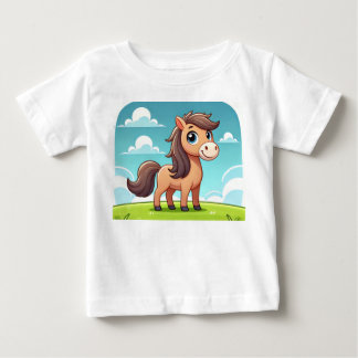A cartoon baby Hourse design Baby T Shirt. T-Shirt